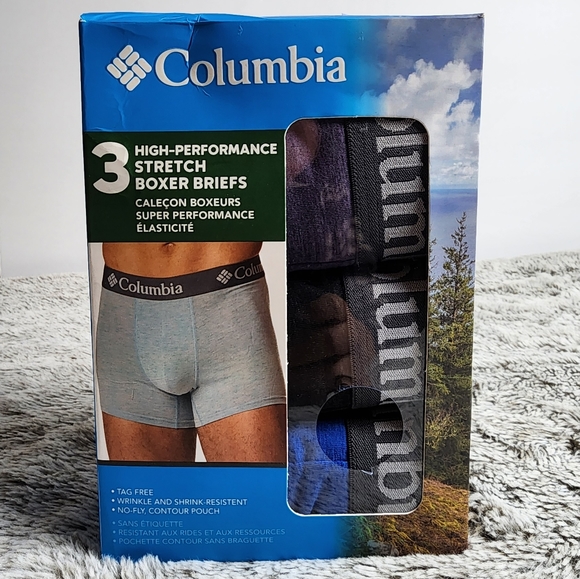 Columbia Underwear & Socks Columbia Mens 3 Pack High Performance Stretch Boxer Briefs Xl